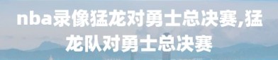 nba录像猛龙对勇士总决赛,猛龙队对勇士总决赛