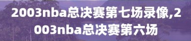 2003nba总决赛第七场录像,2003nba总决赛第六场