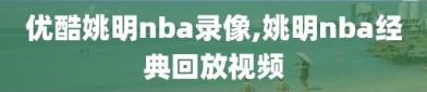 优酷姚明nba录像,姚明nba经典回放视频