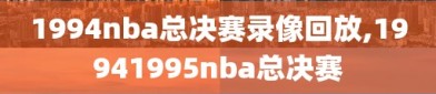 1994nba总决赛录像回放,19941995nba总决赛