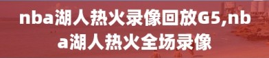 nba湖人热火录像回放G5,nba湖人热火全场录像