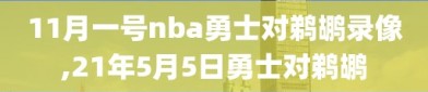 11月一号nba勇士对鹈鹕录像,21年5月5日勇士对鹈鹕