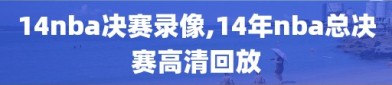 14nba决赛录像,14年nba总决赛高清回放