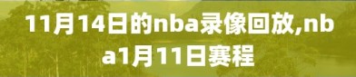 11月14日的nba录像回放,nba1月11日赛程