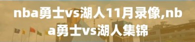 nba勇士vs湖人11月录像,nba勇士vs湖人集锦