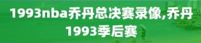 1993nba乔丹总决赛录像,乔丹1993季后赛