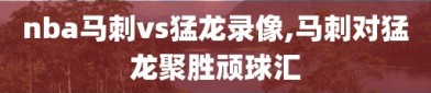 nba马刺vs猛龙录像,马刺对猛龙聚胜顽球汇