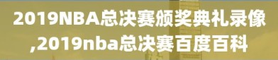 2019NBA总决赛颁奖典礼录像,2019nba总决赛百度百科