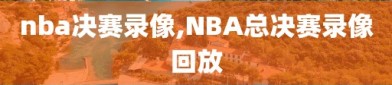 nba决赛录像,NBA总决赛录像回放