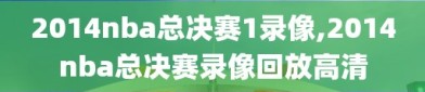 2014nba总决赛1录像,2014nba总决赛录像回放高清