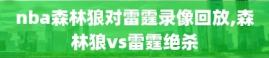 nba森林狼对雷霆录像回放,森林狼vs雷霆绝杀