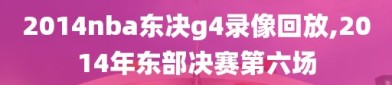 2014nba东决g4录像回放,2014年东部决赛第六场