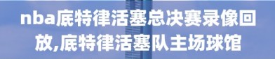 nba底特律活塞总决赛录像回放,底特律活塞队主场球馆