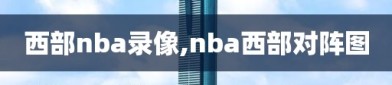 西部nba录像,nba西部对阵图