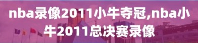 nba录像2011小牛夺冠,nba小牛2011总决赛录像