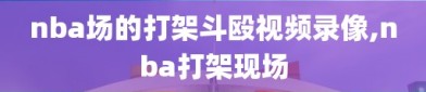 nba场的打架斗殴视频录像,nba打架现场