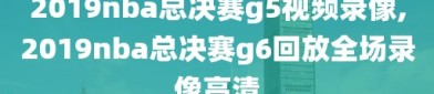 2019nba总决赛g5视频录像,2019nba总决赛g6回放全场录像高清