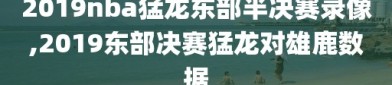 2019nba猛龙东部半决赛录像,2019东部决赛猛龙对雄鹿数据