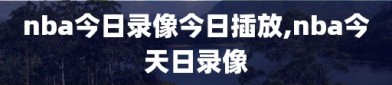 nba今日录像今日插放,nba今天日录像