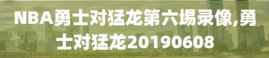 NBA勇士对猛龙第六埸录像,勇士对猛龙20190608