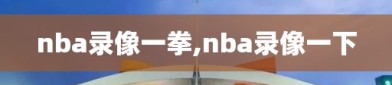 nba录像一拳,nba录像一下