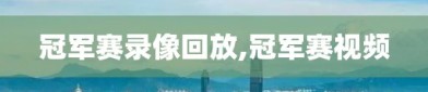 冠军赛录像回放,冠军赛视频