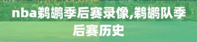 nba鹈鹕季后赛录像,鹈鹕队季后赛历史