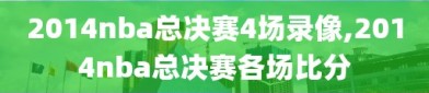 2014nba总决赛4场录像,2014nba总决赛各场比分