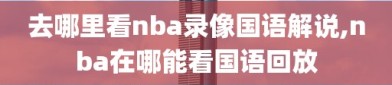 去哪里看nba录像国语解说,nba在哪能看国语回放