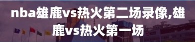 nba雄鹿vs热火第二场录像,雄鹿vs热火第一场