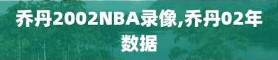 乔丹2002NBA录像,乔丹02年数据