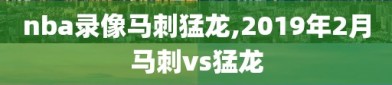 nba录像马刺猛龙,2019年2月马刺vs猛龙