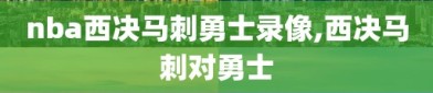 nba西决马刺勇士录像,西决马刺对勇士