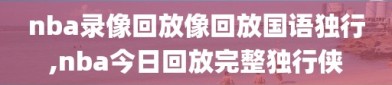 nba录像回放像回放国语独行,nba今日回放完整独行侠