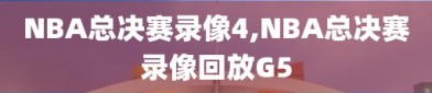 NBA总决赛录像4,NBA总决赛录像回放G5