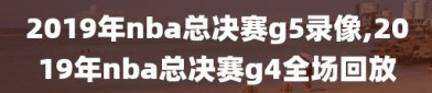 2019年nba总决赛g5录像,2019年nba总决赛g4全场回放