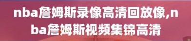 nba詹姆斯录像高清回放像,nba詹姆斯视频集锦高清