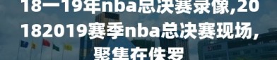 18一19年nba总决赛录像,20182019赛季nba总决赛现场,聚集在侏罗