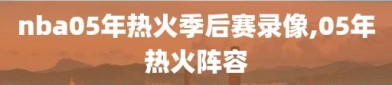 nba05年热火季后赛录像,05年热火阵容