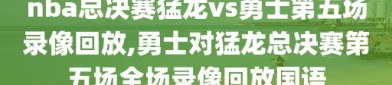 nba总决赛猛龙vs勇士第五场录像回放,勇士对猛龙总决赛第五场全场录像回放国语