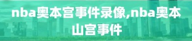 nba奥本宫事件录像,nba奥本山宫事件