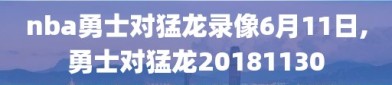 nba勇士对猛龙录像6月11日,勇士对猛龙20181130