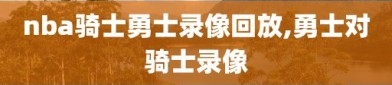 nba骑士勇士录像回放,勇士对骑士录像