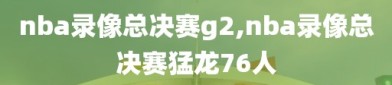 nba录像总决赛g2,nba录像总决赛猛龙76人