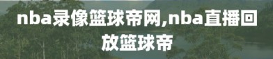 nba录像篮球帝网,nba直播回放篮球帝