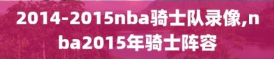 2014-2015nba骑士队录像,nba2015年骑士阵容