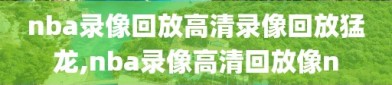 nba录像回放高清录像回放猛龙,nba录像高清回放像n