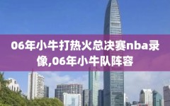 06年小牛打热火总决赛nba录像,06年小牛队阵容