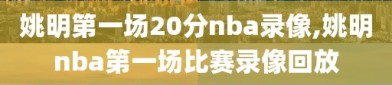 姚明第一场20分nba录像,姚明nba第一场比赛录像回放