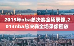 2013年nba总决赛全场录像,2013nba总决赛全场录像回放